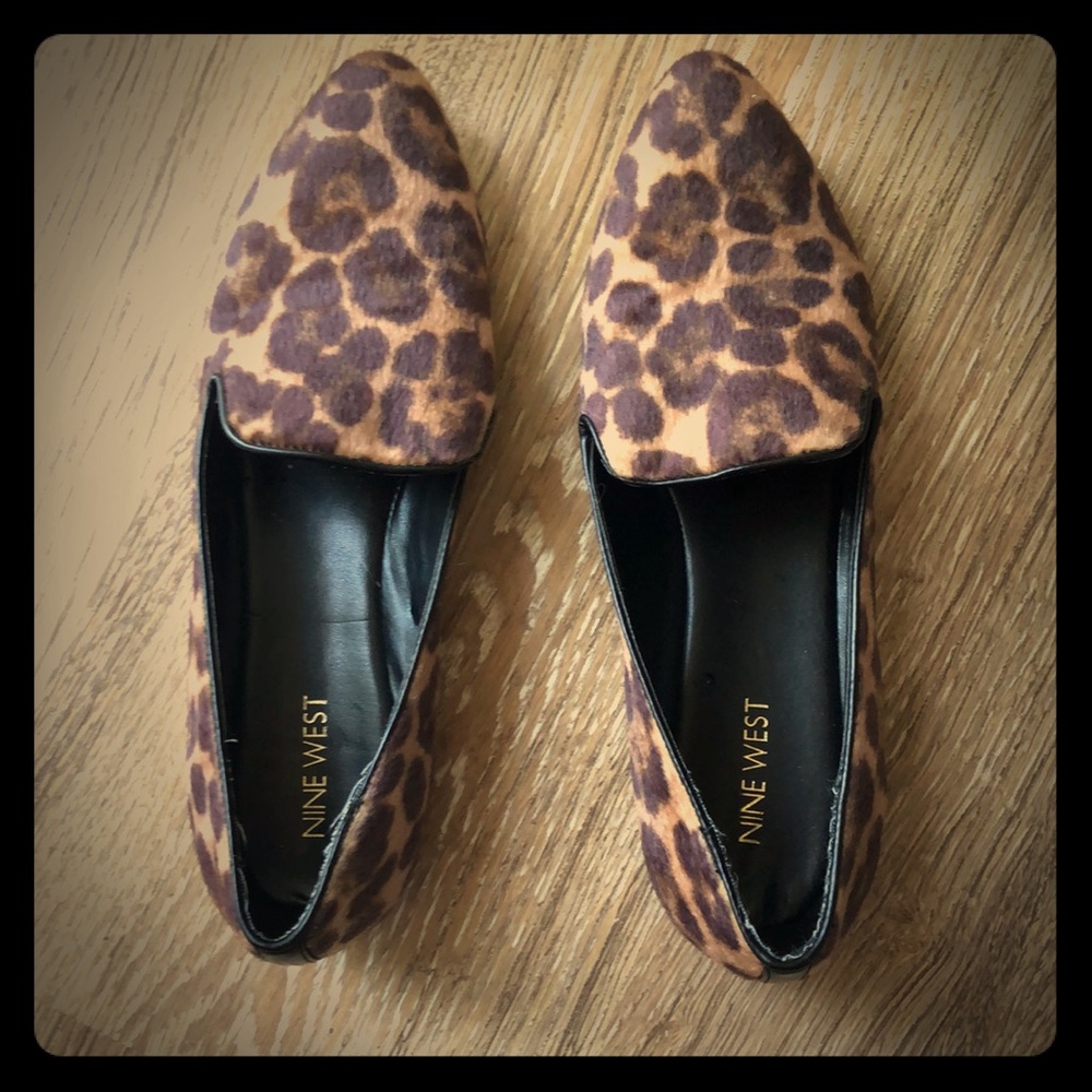 Nine West Leopard Loafer Flats Women’s 8.5 narrow